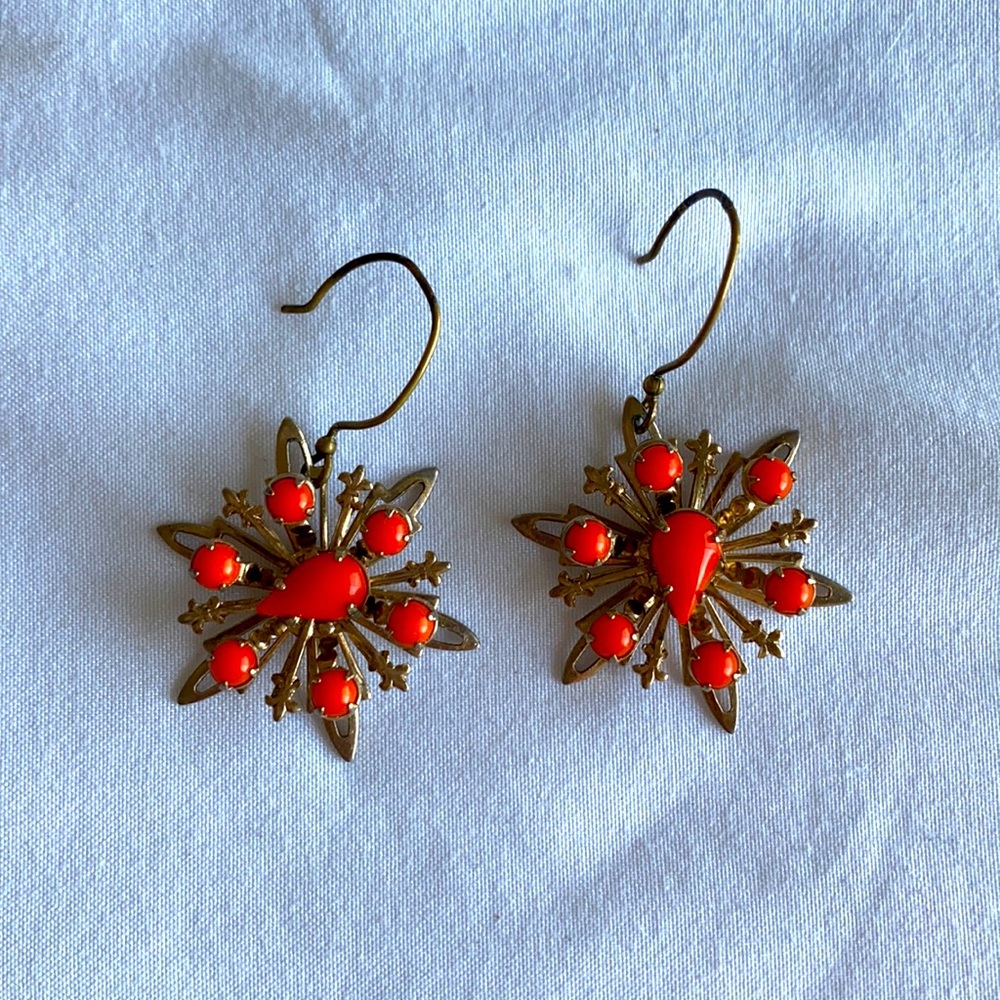 Orange Star Earrings